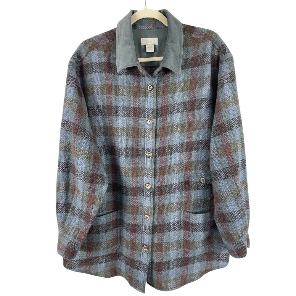 J. Jill Plaid Blazer in Blue and Brown